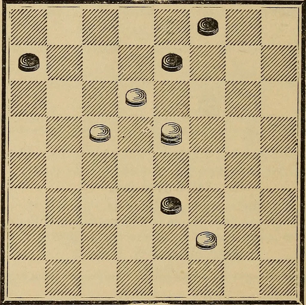 An illustration from The American draught player; or, The theory and practice of the scientific game of checkers;, 1880, leaf 31