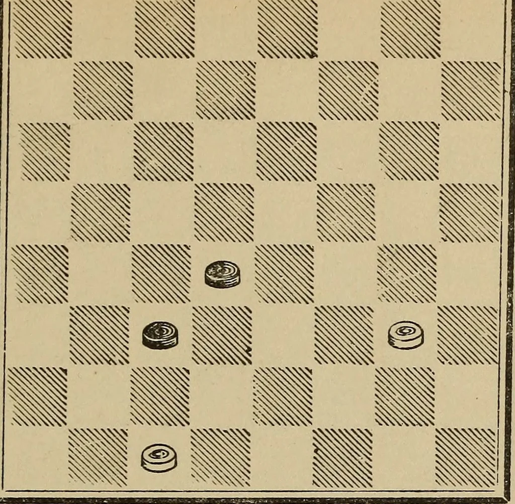 An illustration from The American draught player; or, The theory and practice of the scientific game of checkers;, 1880, leaf 82