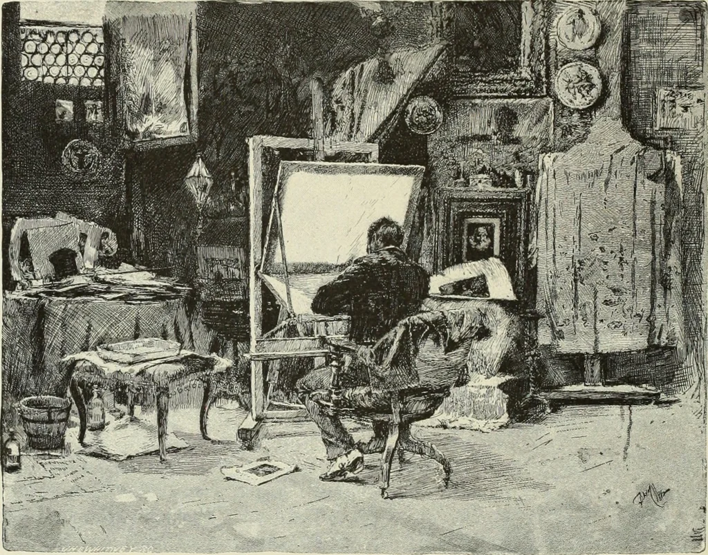 An illustration from American etchers. Reprinted from the Century magazine for February 1883, with a brief additional chapter from the New York Star, 1886, leaf 7