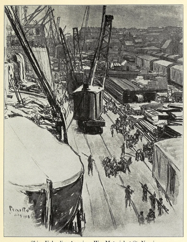 An illustration from The American front, 1919, leaf 47