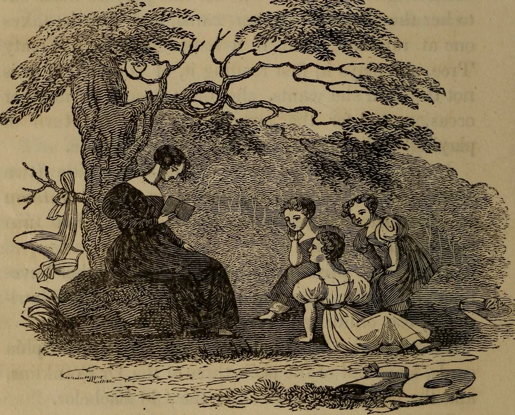 An illustration from American girl's book: or, Occupation for play hours, 1831, leaf 183