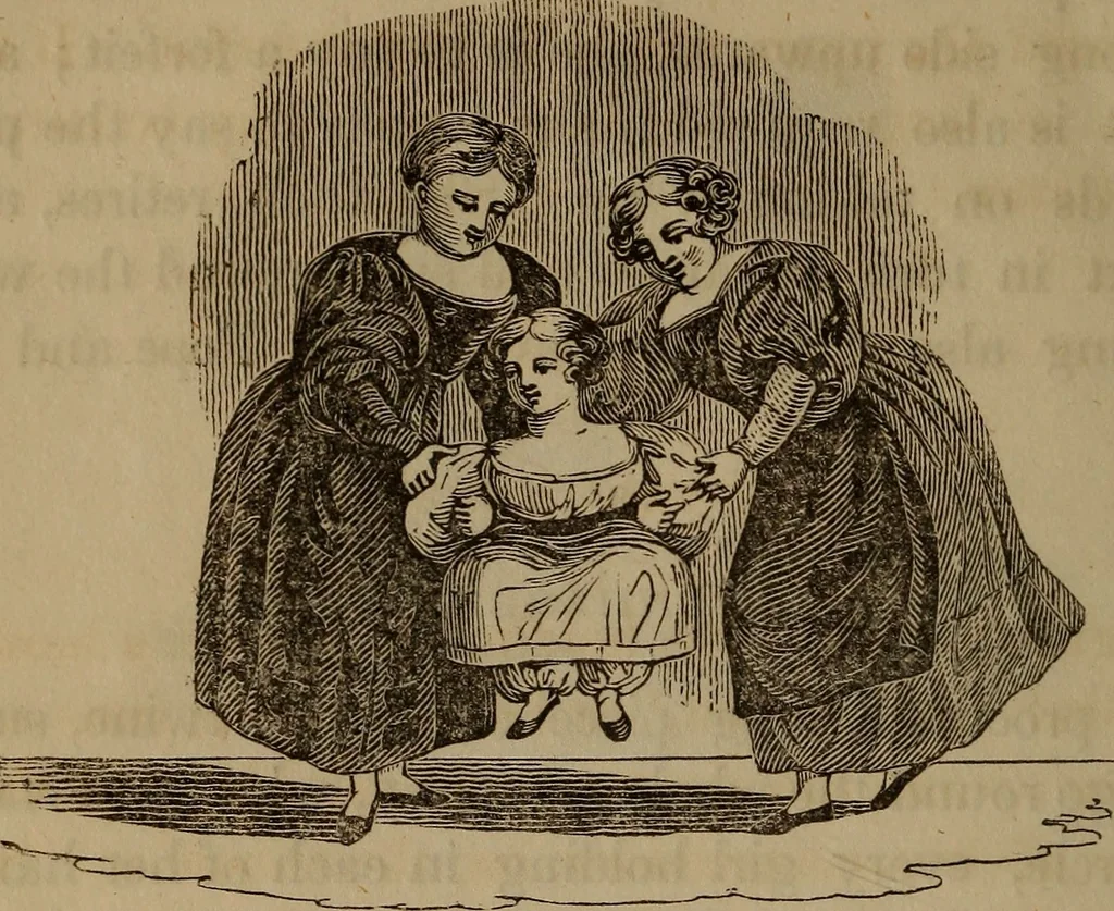 An illustration from American girl's book: or, Occupation for play hours, 1831, leaf 37