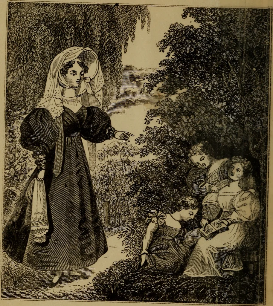 An illustration from American girl's book: or, Occupation for play hours, 1831, leaf 7