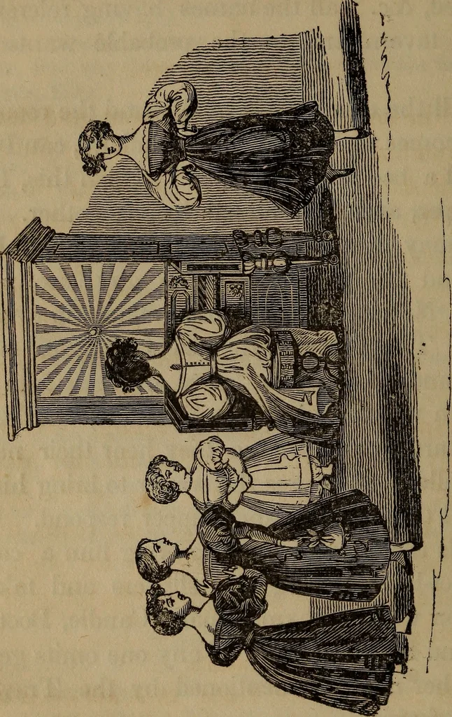 An illustration from American girl's book: or, Occupation for play hours, 1831, leaf 79