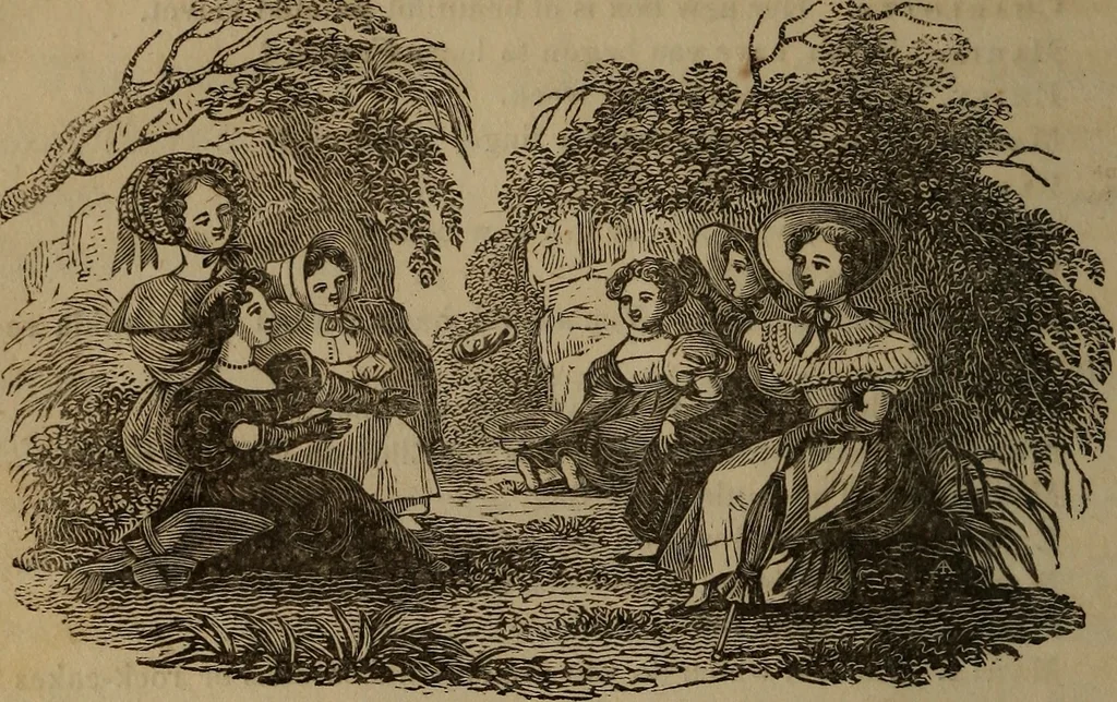 An illustration from American girl's book: or, Occupation for play hours, 1831, leaf 91