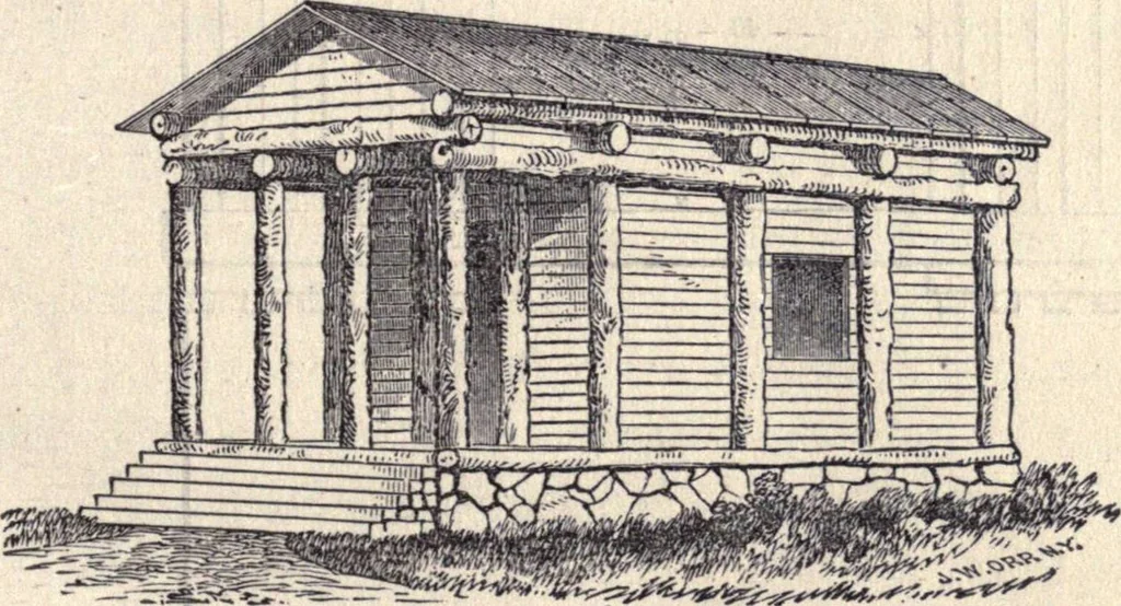 An illustration from The American house-carpenter; a treatise on the art of building, and the strength of materials, 1873, leaf 104