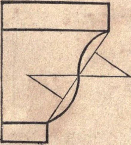 An illustration from The American house-carpenter; a treatise upon architecture, cornices and mouldings, framing, doors, windows, and stairs. Together with the most important principles of practical geometry, 1852, leaf 133