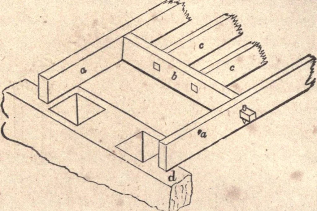 An illustration from The American house-carpenter; a treatise upon architecture, cornices and mouldings, framing, doors, windows, and stairs. Together with the most important principles of practical geometry, 1852, leaf 167