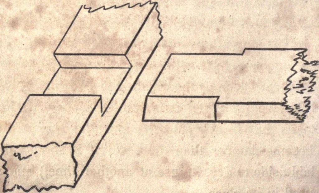 An illustration from The American house-carpenter; a treatise upon architecture, cornices and mouldings, framing, doors, windows, and stairs. Together with the most important principles of practical geometry, 1852, leaf 21