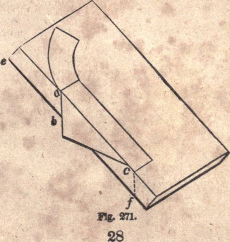 An illustration from The American house-carpenter; a treatise upon architecture, cornices and mouldings, framing, doors, windows, and stairs. Together with the most important principles of practical geometry, 1852, leaf 234