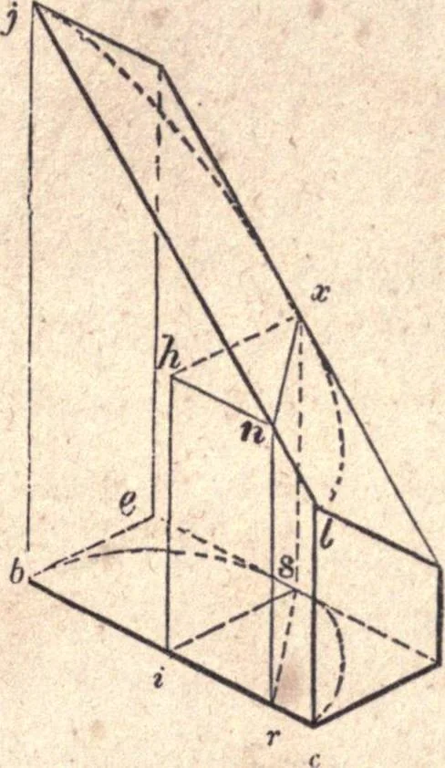 An illustration from The American house-carpenter; a treatise upon architecture, cornices and mouldings, framing, doors, windows, and stairs. Together with the most important principles of practical geometry, 1852, leaf 254