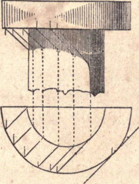 An illustration from The American house-carpenter; a treatise upon architecture, cornices and mouldings, framing, doors, windows, and stairs. Together with the most important principles of practical geometry, 1852, leaf 284