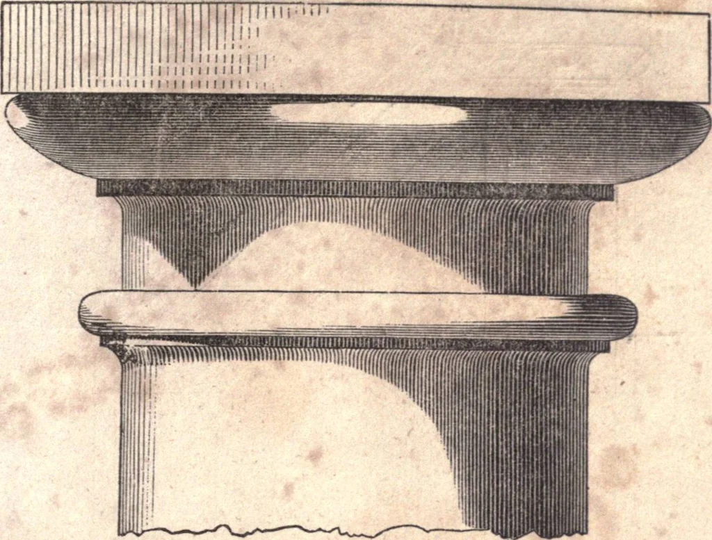 An illustration from The American house-carpenter; a treatise upon architecture, cornices and mouldings, framing, doors, windows, and stairs. Together with the most important principles of practical geometry, 1852, leaf 286