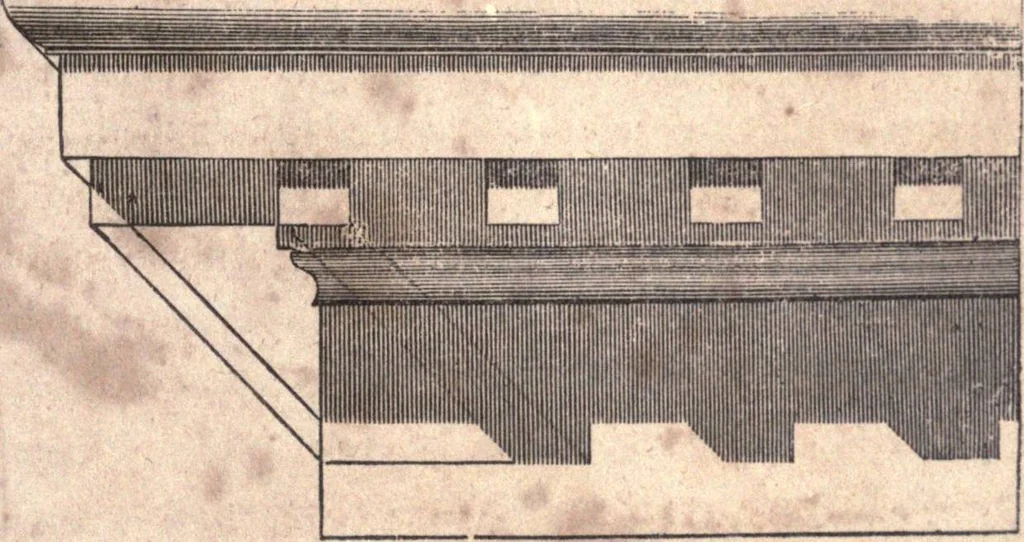An illustration from The American house-carpenter; a treatise upon architecture, cornices and mouldings, framing, doors, windows, and stairs. Together with the most important principles of practical geometry, 1852, leaf 288