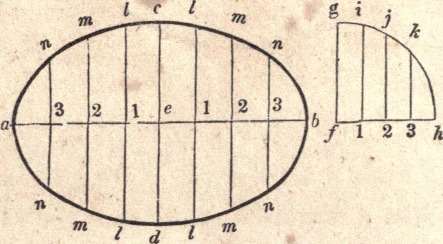 An illustration from The American house-carpenter; a treatise upon architecture, cornices and mouldings, framing, doors, windows, and stairs. Together with the most important principles of practical geometry, 1852, leaf 61