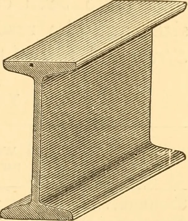 An illustration from The American house carpenter. A treatise on the art of building. Comprising styles of architecture, strength of materials, and the theory and practice of the construction of floors, framed girders, roof trusses, rolled-iron beams, tubular-iron girders, cast-iron girders, stairs, doors, windows, mouldings, and cornices; together with a compend of mathematics. A manual for the practical use of architects, carpenters, stair-builders, and others, 1880, leaf 182