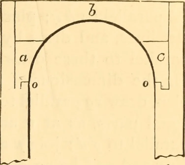 An illustration from The American house carpenter. A treatise on the art of building. Comprising styles of architecture, strength of materials, and the theory and practice of the construction of floors, framed girders, roof trusses, rolled-iron beams, tubular-iron girders, cast-iron girders, stairs, doors, windows, mouldings, and cornices; together with a compend of mathematics. A manual for the practical use of architects, carpenters, stair-builders, and others, 1880, leaf 288