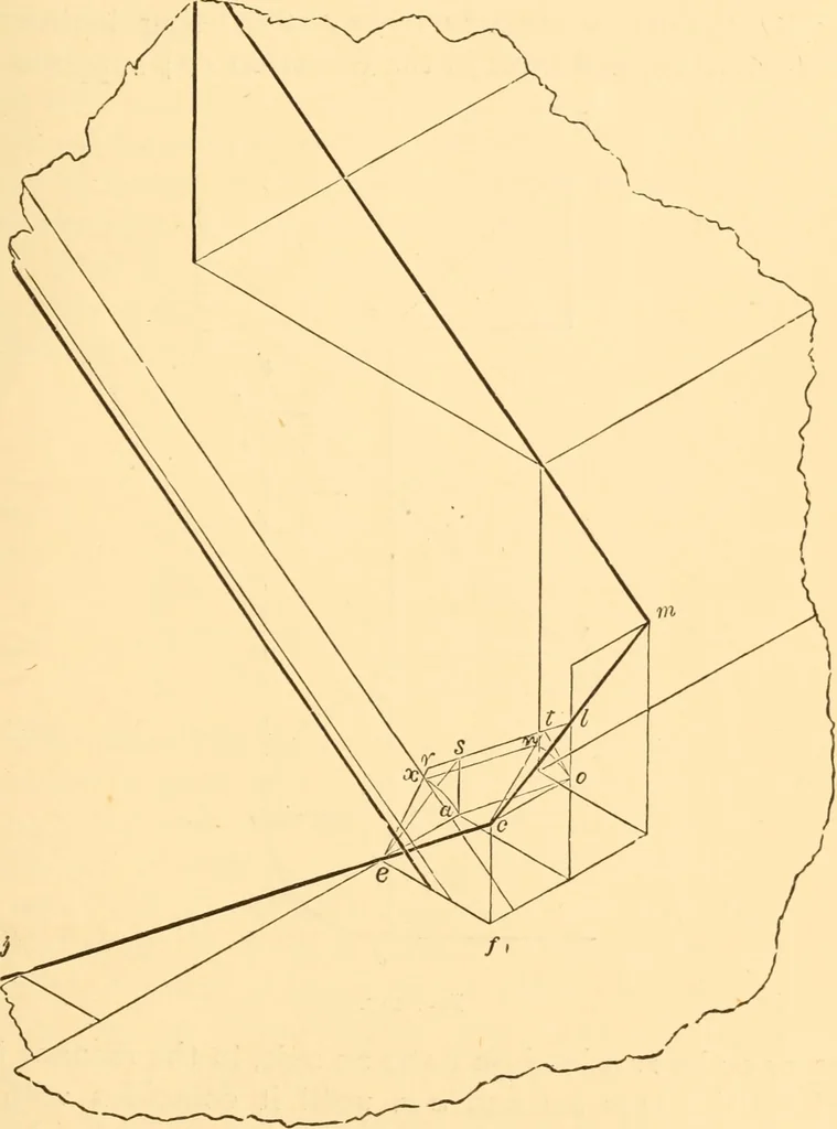 An illustration from The American house carpenter. A treatise on the art of building. Comprising styles of architecture, strength of materials, and the theory and practice of the construction of floors, framed girders, roof trusses, rolled-iron beams, tubular-iron girders, cast-iron girders, stairs, doors, windows, mouldings, and cornices; together with a compend of mathematics. A manual for the practical use of architects, carpenters, stair-builders, and others, 1880, leaf 308