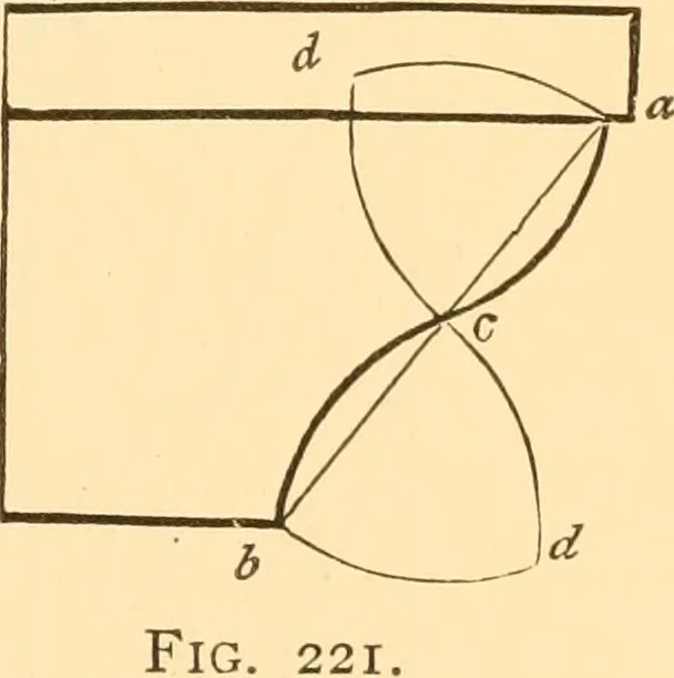 An illustration from The American house carpenter. A treatise on the art of building. Comprising styles of architecture, strength of materials, and the theory and practice of the construction of floors, framed girders, roof trusses, rolled-iron beams, tubular-iron girders, cast-iron girders, stairs, doors, windows, mouldings, and cornices; together with a compend of mathematics. A manual for the practical use of architects, carpenters, stair-builders, and others, 1880, leaf 374