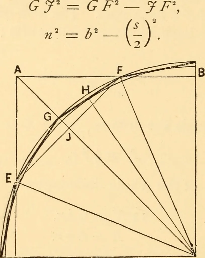 An illustration from The American house carpenter. A treatise on the art of building. Comprising styles of architecture, strength of materials, and the theory and practice of the construction of floors, framed girders, roof trusses, rolled-iron beams, tubular-iron girders, cast-iron girders, stairs, doors, windows, mouldings, and cornices; together with a compend of mathematics. A manual for the practical use of architects, carpenters, stair-builders, and others, 1880, leaf 499
