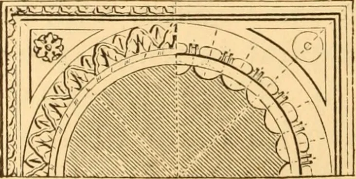 An illustration from The American house carpenter. A treatise on the art of building. Comprising styles of architecture, strength of materials, and the theory and practice of the construction of floors, framed girders, roof trusses, rolled-iron beams, tubular-iron girders, cast-iron girders, stairs, doors, windows, mouldings, and cornices; together with a compend of mathematics. A manual for the practical use of architects, carpenters, stair-builders, and others, 1880, leaf 57
