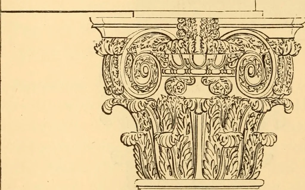 An illustration from The American house carpenter. A treatise on the art of building. Comprising styles of architecture, strength of materials, and the theory and practice of the construction of floors, framed girders, roof trusses, rolled-iron beams, tubular-iron girders, cast-iron girders, stairs, doors, windows, mouldings, and cornices; together with a compend of mathematics. A manual for the practical use of architects, carpenters, stair-builders, and others, 1880, leaf 61
