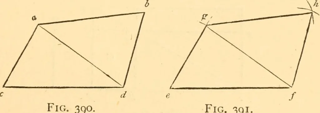 An illustration from The American house carpenter. A treatise on the art of building. Comprising styles of architecture, strength of materials, and the theory and practice of the construction of floors, framed girders, roof trusses, rolled-iron beams, tubular-iron girders, cast-iron girders, stairs, doors, windows, mouldings, and cornices; together with a compend of mathematics. A manual for the practical use of architects, carpenters, stair-builders, and others, 1880, leaf 618