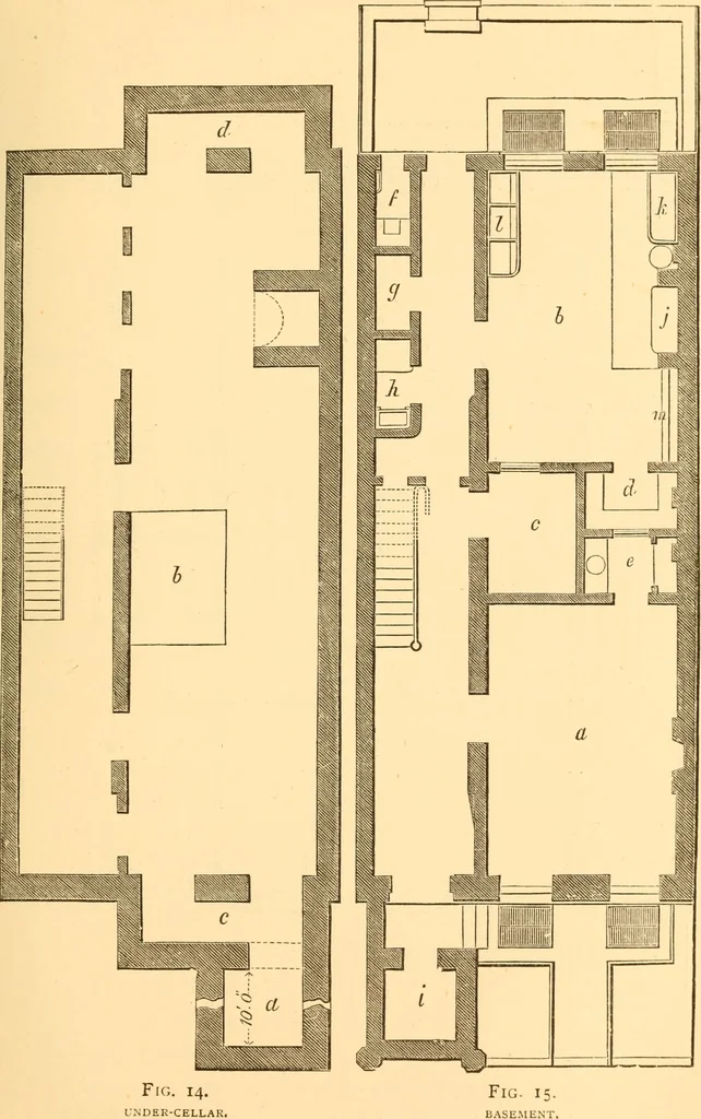 An illustration from The American house carpenter. A treatise on the art of building. Comprising styles of architecture, strength of materials, and the theory and practice of the construction of floors, framed girders, roof trusses, rolled-iron beams, tubular-iron girders, cast-iron girders, stairs, doors, windows, mouldings, and cornices; together with a compend of mathematics. A manual for the practical use of architects, carpenters, stair-builders, and others, 1880, leaf 68