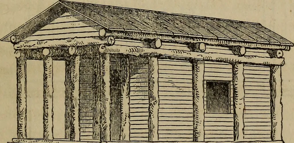 An illustration from The American house-carpenter; a treatise on the art of building, and the strength of materials, 1867, leaf 102