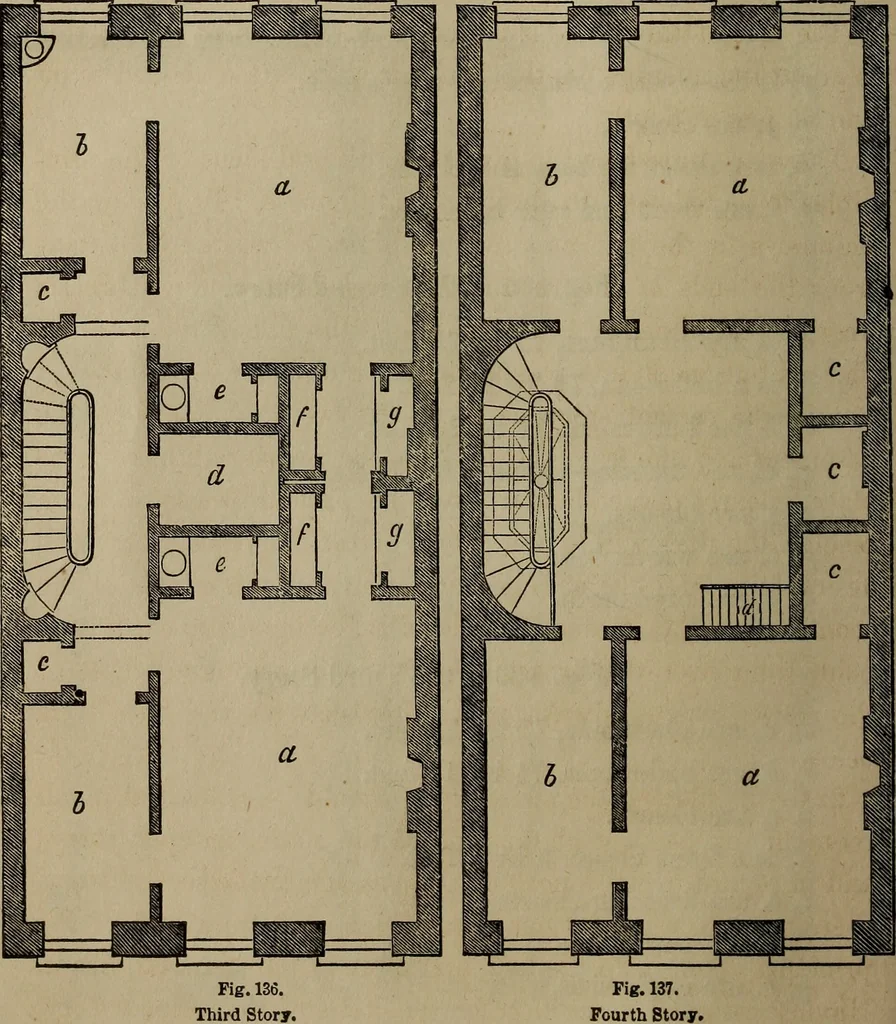 An illustration from The American house-carpenter; a treatise on the art of building, and the strength of materials, 1867, leaf 127