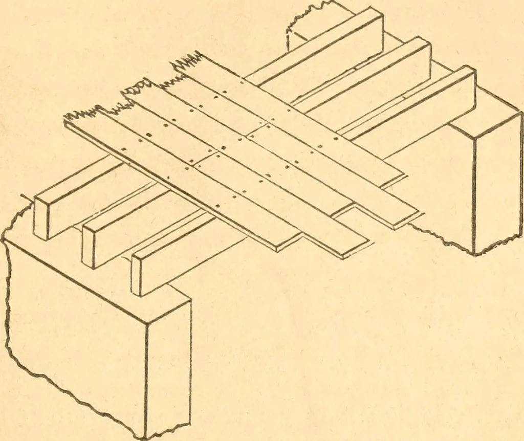 An illustration from The American house carpenter: a treatise upon architecture, cornices and mouldings, framing, doors, windows and stairs. Together with the most important principles of practical geometry, 1852, leaf 166