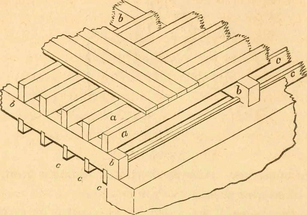 An illustration from The American house carpenter: a treatise upon architecture, cornices and mouldings, framing, doors, windows and stairs. Together with the most important principles of practical geometry, 1852, leaf 169