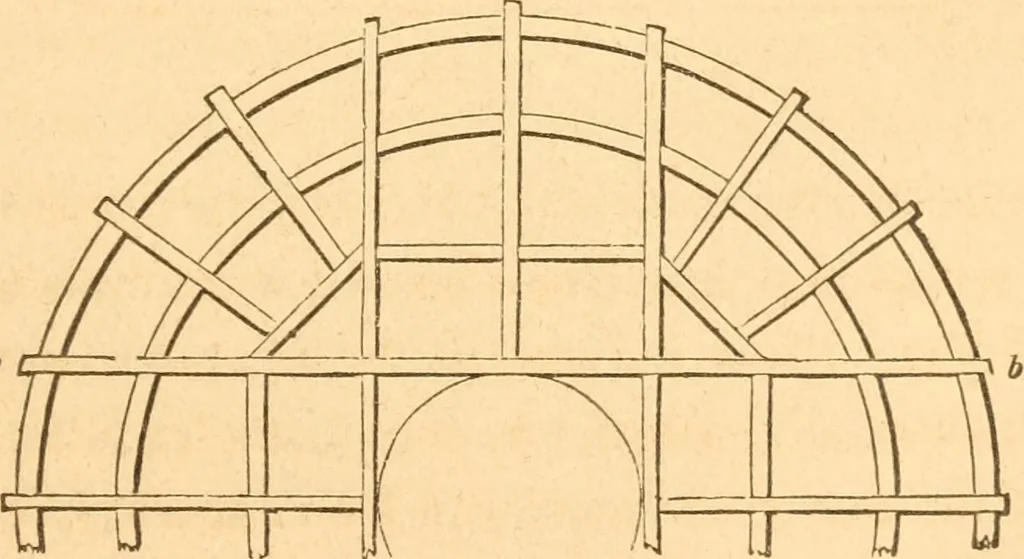 An illustration from The American house carpenter: a treatise upon architecture, cornices and mouldings, framing, doors, windows and stairs. Together with the most important principles of practical geometry, 1852, leaf 186
