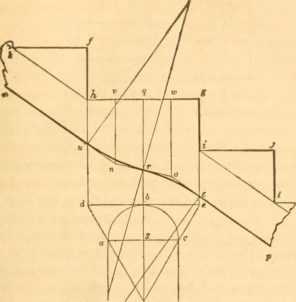 An illustration from The American house carpenter: a treatise upon architecture, cornices and mouldings, framing, doors, windows and stairs. Together with the most important principles of practical geometry, 1852, leaf 226