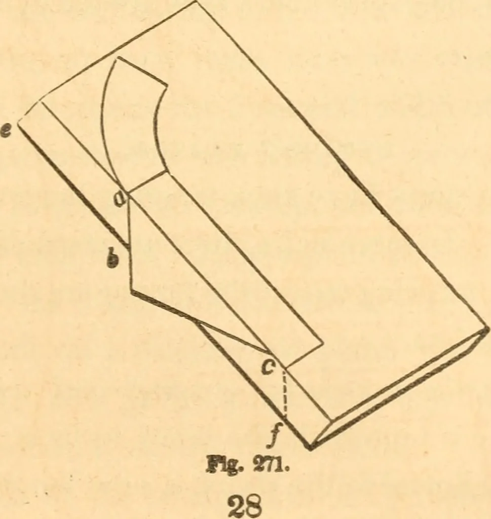 An illustration from The American house carpenter: a treatise upon architecture, cornices and mouldings, framing, doors, windows and stairs. Together with the most important principles of practical geometry, 1852, leaf 234