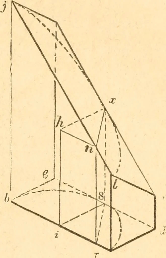 An illustration from The American house carpenter: a treatise upon architecture, cornices and mouldings, framing, doors, windows and stairs. Together with the most important principles of practical geometry, 1852, leaf 254