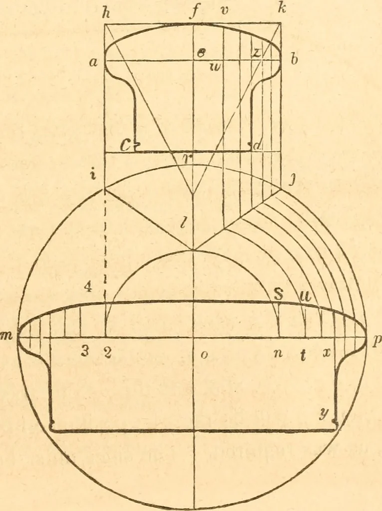 An illustration from The American house carpenter: a treatise upon architecture, cornices and mouldings, framing, doors, windows and stairs. Together with the most important principles of practical geometry, 1852, leaf 270