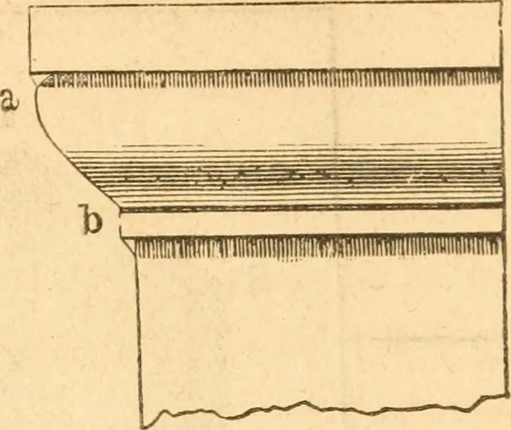 An illustration from The American house carpenter: a treatise upon architecture, cornices and mouldings, framing, doors, windows and stairs. Together with the most important principles of practical geometry, 1852, leaf 275