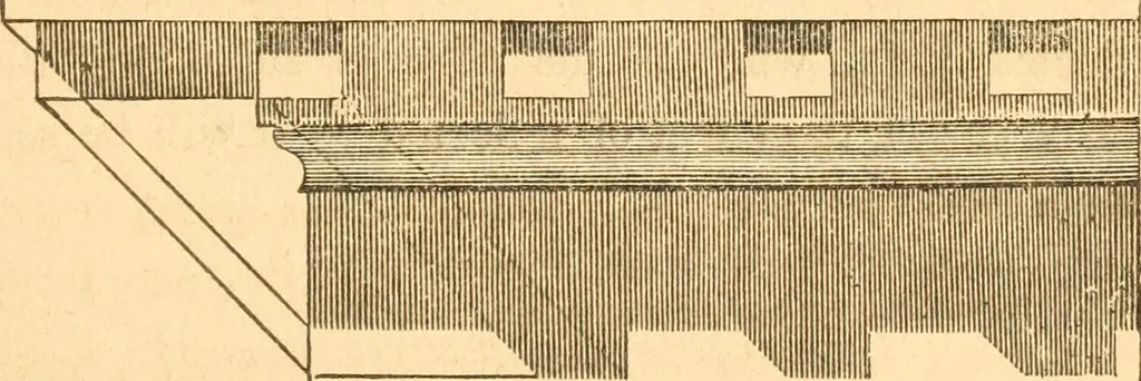 An illustration from The American house carpenter: a treatise upon architecture, cornices and mouldings, framing, doors, windows and stairs. Together with the most important principles of practical geometry, 1852, leaf 288