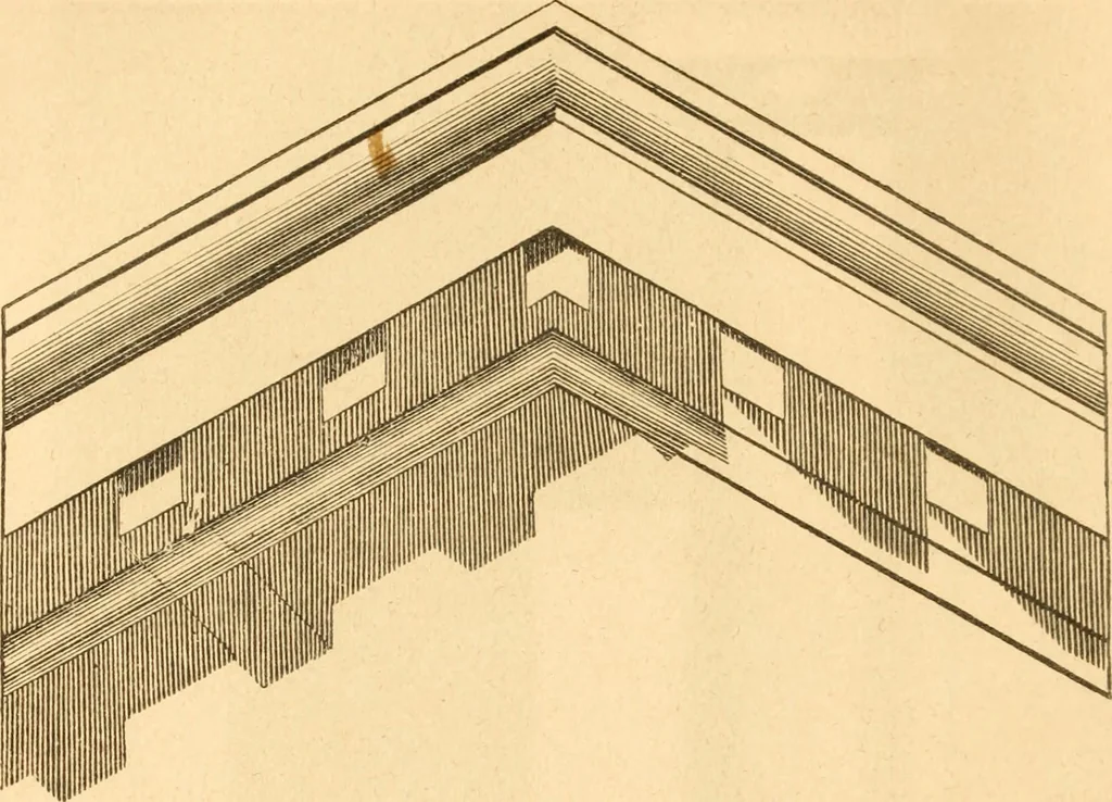 An illustration from The American house carpenter: a treatise upon architecture, cornices and mouldings, framing, doors, windows and stairs. Together with the most important principles of practical geometry, 1852, leaf 289