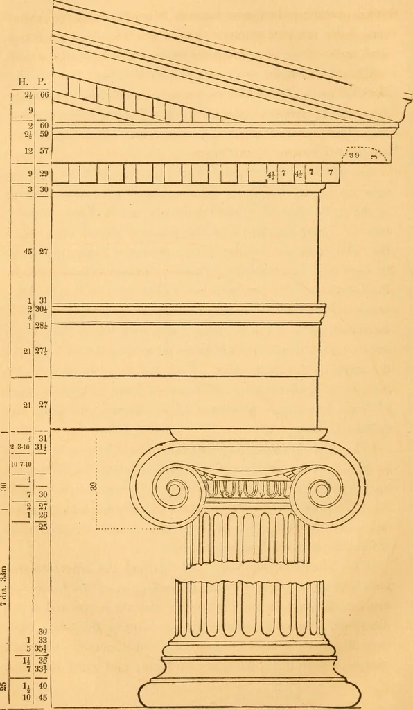 An illustration from The American house carpenter: a treatise upon architecture, cornices and mouldings, framing, doors, windows and stairs. Together with the most important principles of practical geometry, 1852, leaf 95