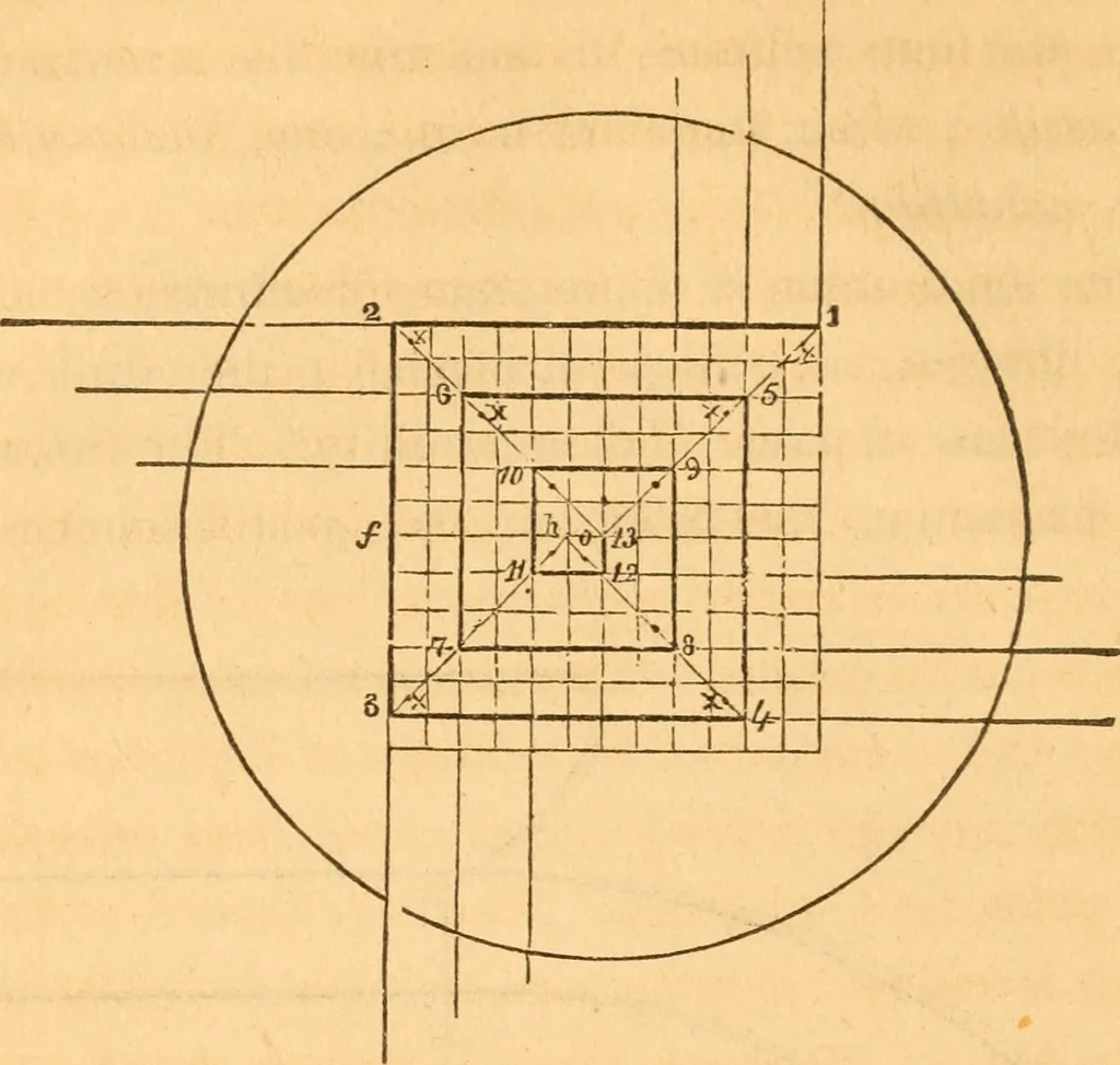 An illustration from The American house carpenter: a treatise upon architecture, cornices and mouldings, framing, doors, windows and stairs. Together with the most important principles of practical geometry, 1852, leaf 97