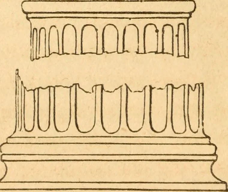 An illustration from The American house carpenter: a treatise upon architecture, cornices and mouldings, framing, doors, windows and stairs. Together with the most important principles of practical geometry, 1852, leaf 99