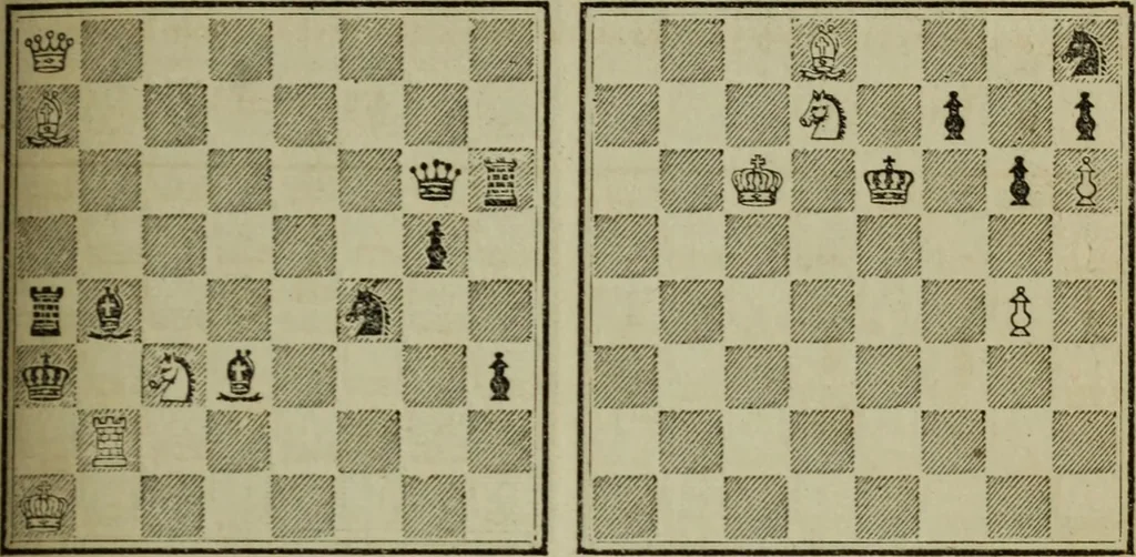 An illustration from The American Hoyle, or, Gentleman's hand-book of games: containing all the games played in the United States, with rules, descriptions, and technicalities, adapted to the American methods of playing, 1864, leaf 312