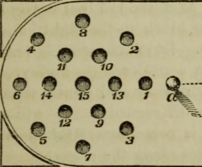 An illustration from The American Hoyle, or, Gentleman's hand-book of games: containing all the games played in the United States, with rules, descriptions, and technicalities, adapted to the American methods of playing, 1864, leaf 444
