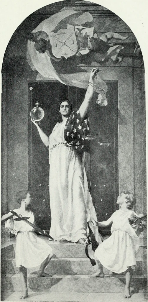 An illustration from American mural painting : a study of the important decorations by distinguished artists in the United States, 1902, leaf 166