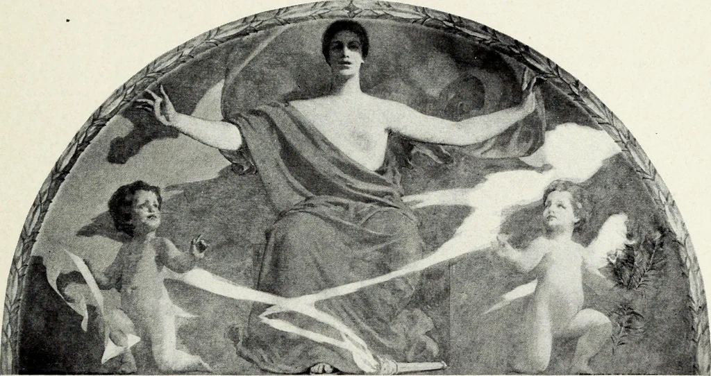An illustration from American mural painting : a study of the important decorations by distinguished artists in the United States, 1902, leaf 196