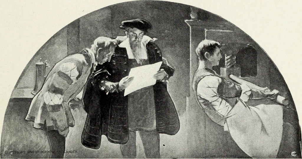 An illustration from American mural painting : a study of the important decorations by distinguished artists in the United States, 1902, leaf 206