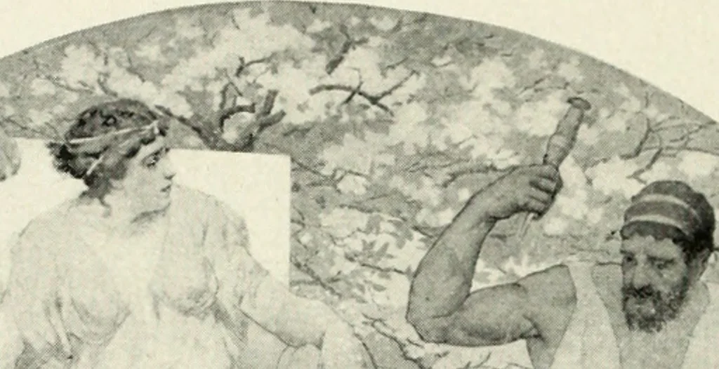 An illustration from American mural painting : a study of the important decorations by distinguished artists in the United States, 1902, leaf 209