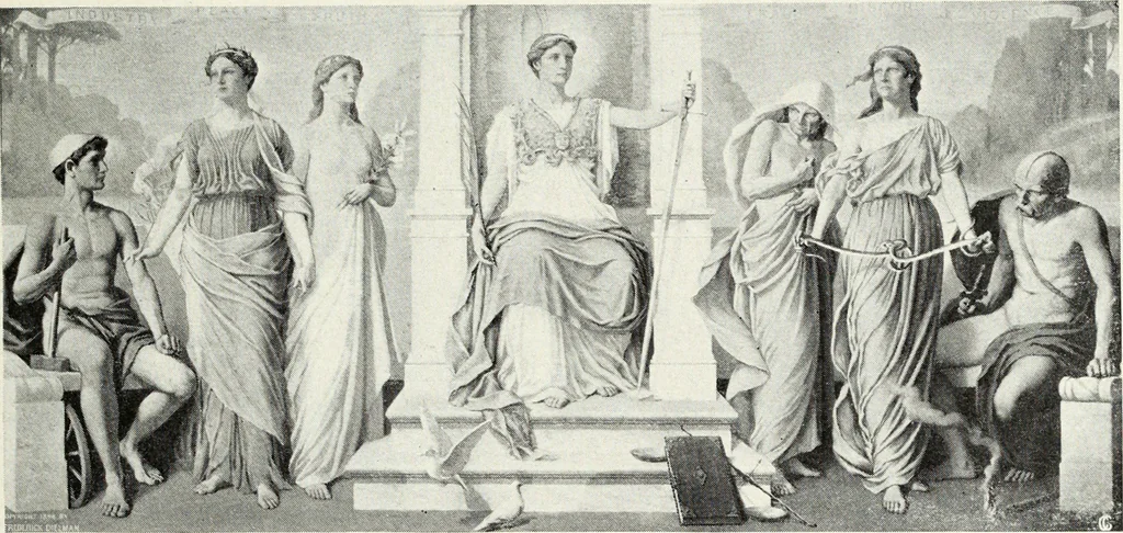 An illustration from American mural painting : a study of the important decorations by distinguished artists in the United States, 1902, leaf 210